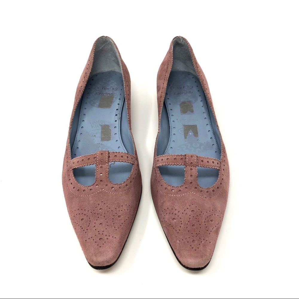 JOAN & DAVID dusty rose suede flats, size 8.5